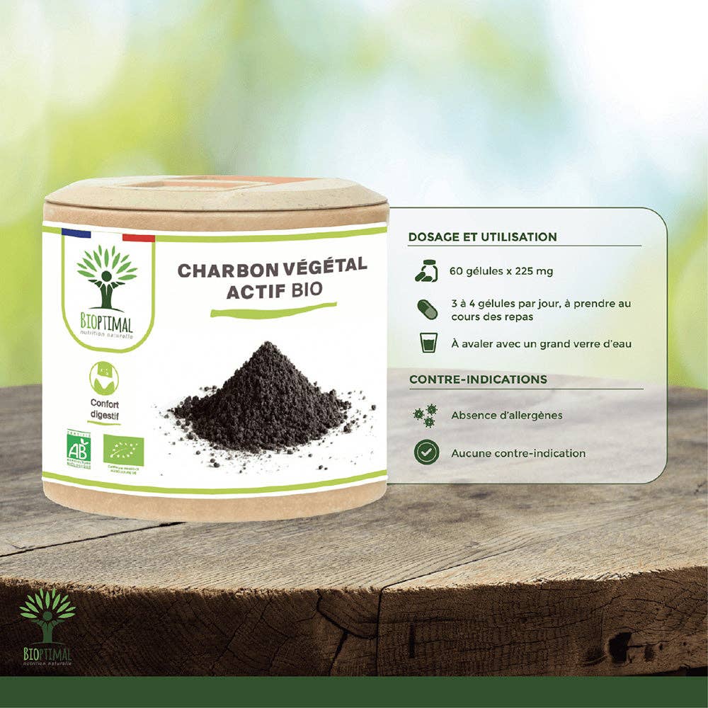 Bioptimal - Charbon bio gélules - Bioptimal