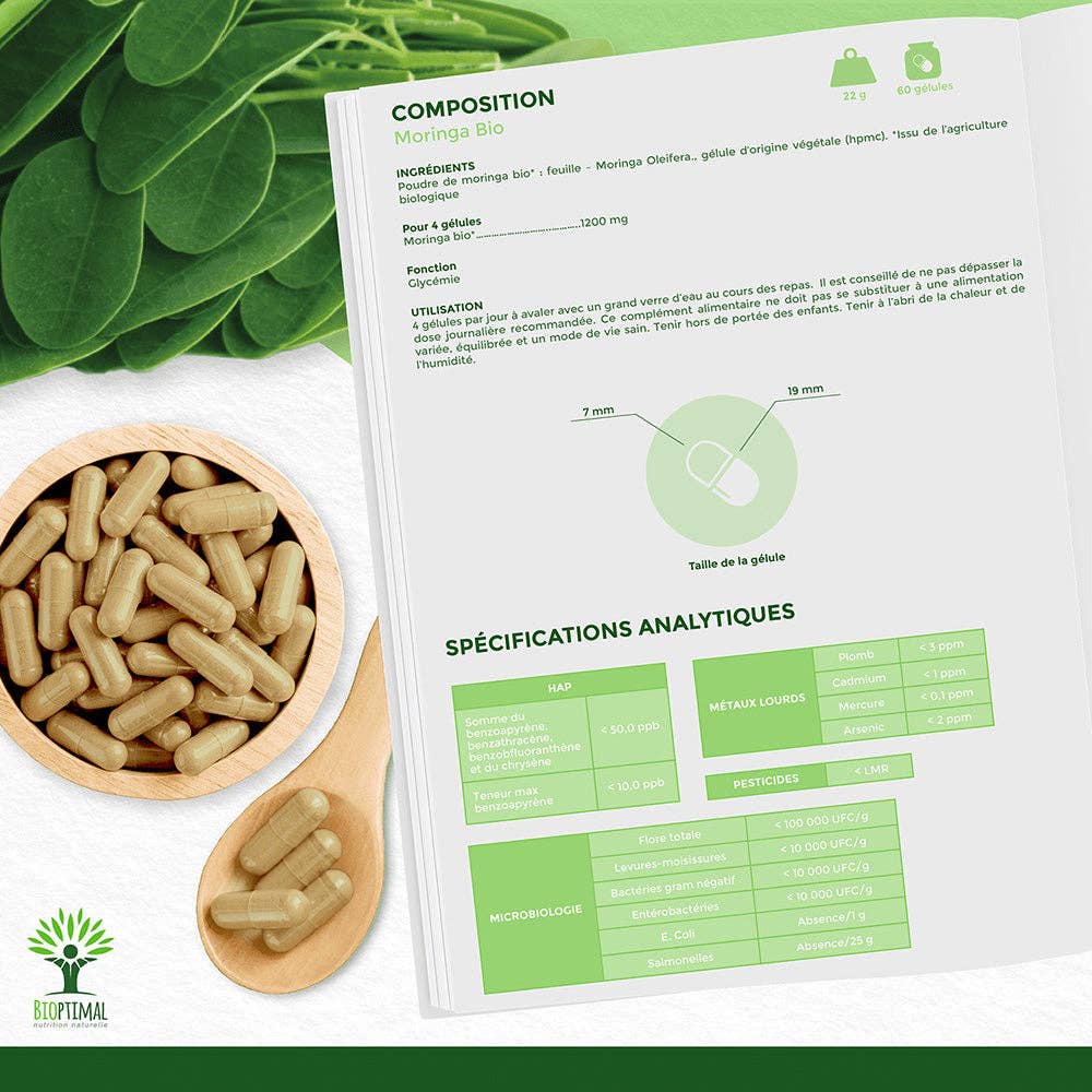 Bioptimal - Moringa bio gélules -  Bioptimal