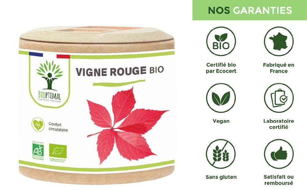 Vigne rouge bio gélules -  Bioptimal